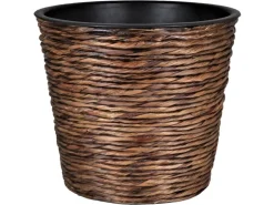 New A.H.G. Übertopf mit Wasserhyazinthe Sticking Roll Ø 21 cm x 19 cm Waschbraun