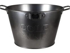 A.H.G. Kühlschränke<Getränkekühler Cold Drinks Zinkwanne Ø 27 cm x 17 cm Schwarz