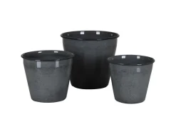 New A.H.G. Metall-Topf mit Ablaufstopfen Ø 20,5 cm cm x 18 cm Anthrazit