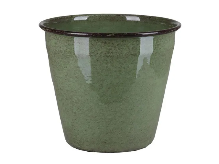 Clearance A.H.G. Metall-Topf mit Ablaufstopfen Ø 20,5 cm cm x 18 cm Grün