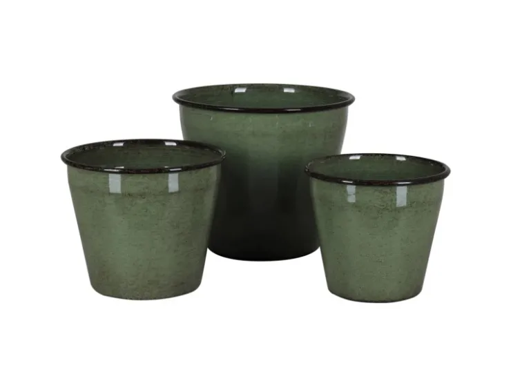 Clearance A.H.G. Metall-Topf mit Ablaufstopfen Ø 20,5 cm cm x 18 cm Grün