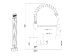 Hot AICA Hochdruck Wasserhahn 43x21x12cm Küche Abnehmbarer Mischbatterie und Drehbarer 360° Spiralfeder Bad Küchenarmatur Einhebelmischer