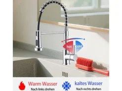 Hot AICA Hochdruck Wasserhahn 43x21x12cm Küche Abnehmbarer Mischbatterie und Drehbarer 360° Spiralfeder Bad Küchenarmatur Einhebelmischer
