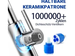 Einhebelmischer<AICA Säulenbrause-Wasserhahn Zwei Wasserauslassmodi Küche Mischbatterie Ausziehbar 360° Drehbar Einhand-Spültischarmatur Bad Küchenarmatur Chrom