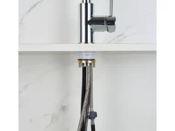 Einhebelmischer<AICA Säulenbrause-Wasserhahn Zwei Wasserauslassmodi Küche Mischbatterie Ausziehbar 360° Drehbar Einhand-Spültischarmatur Bad Küchenarmatur Chrom