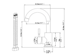 Clearance AICA Wasserhahn Bad Hoch Waschtischarmatur Auslauf Höhe 158mm Waschbecken Armaturen 304 Edelstahl Einhebelmischer Mischbatterie Chrom