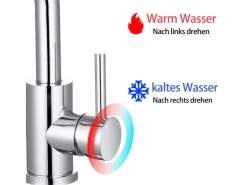 Clearance AICA Wasserhahn Bad Hoch Waschtischarmatur Auslauf Höhe 158mm Waschbecken Armaturen 304 Edelstahl Einhebelmischer Mischbatterie Chrom