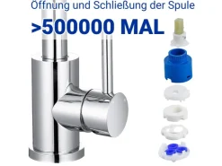 Clearance AICA Wasserhahn Bad Hoch Waschtischarmatur Auslauf Höhe 158mm Waschbecken Armaturen 304 Edelstahl Einhebelmischer Mischbatterie Chrom