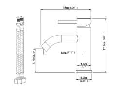 New AICA Wasserhahn Bad Niedriger Waschtischarmatur Waschbecken Armaturen 304 Edelstahl Einhebelmischer Mischbatterie Einhebelmischer