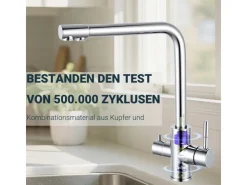 Clearance AICA Wasserhahn Küche Spültischarmatur 3-Wege mit Trinkwasserfilter 2-Hebel Design für Doppelspülen 360° Schwenkbar Chrom
