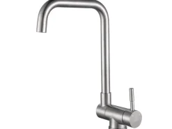Clearance AICA Wasserhahn Doppelfunktion 360° Drehbare Kippbare Silber Küchenarmatur mit 304 Edelstahl und Keramikventil Mischbatterie Einhebelmischer