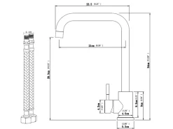 Einhebelmischer<AICA Wasserhahn 360° Drehbare Wassersparende Silber Küchenarmatur Hochdruckfestes Design aus 304 Edelstahl Gefertigt Kaltes/Warmes Wasser Silber Gebürstet