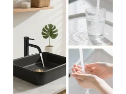 Best AICA Wasserhahn Bad Hoch Waschtischarmatur Auslauf Höhe 195mm Waschbecken Armaturen 304 Edelstahl Einhebelmischer Mischbatterie Einhebelmischer