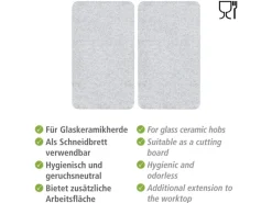 Herdabdeckplatte für Glaskeramik-Kochfelder Transparent 2er-Set Herdabdeckungen|Kochfelder