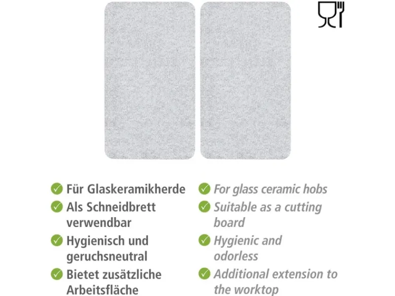 Herdabdeckplatte für Glaskeramik-Kochfelder Transparent 2er-Set Herdabdeckungen|Kochfelder