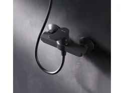 Best AM.PM Einhebel-Duscharmatur Hit Brausearmatur aus Messing, Mischbatterie Brausebatterie Wasserhahn Bad FXA20022 Schwarz