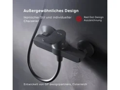 Best AM.PM Einhebel-Duscharmatur Hit Brausearmatur aus Messing, Mischbatterie Brausebatterie Wasserhahn Bad FXA20022 Schwarz