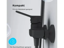 Best AM.PM Einhebel-Duscharmatur Hit Brausearmatur aus Messing, Mischbatterie Brausebatterie Wasserhahn Bad FXA20022 Schwarz