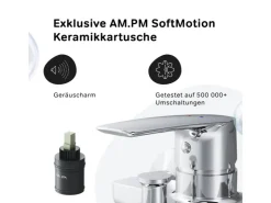 Hot AM.PM Einhebel-Wannenarmatur / Brausearmatur,  Wasserhahn Bad, Wannenbatterie FGA10000 Gem Aufputz Chrom