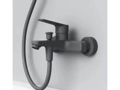 AM.PM Einhebel-Wannenarmatur / Brausearmatur,  Wasserhahn Bad, Wannenbatterie FTA10022 Hit Aufputz Schwarz