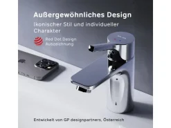 Einhebelmischer<AM.PM Einhebel-Waschtischarmatur X-Joy S Wasserhahn Bad aus Messing, Waschbecken Armatur, Mischbatterie FXB02100 Chrom