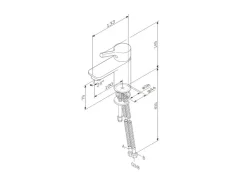 Einhebelmischer<AM.PM Einhebel-Waschtischarmatur X-Joy S Wasserhahn Bad aus Messing, Waschbecken Armatur, Mischbatterie FXB02100 Chrom