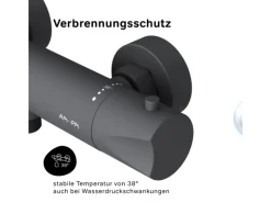 Best AM.PM Thermostat Duscharmatur Hit Brausearmatur aus Messing, Mischbatterie, Duschthermostat FTA40022 Einhebelmischer