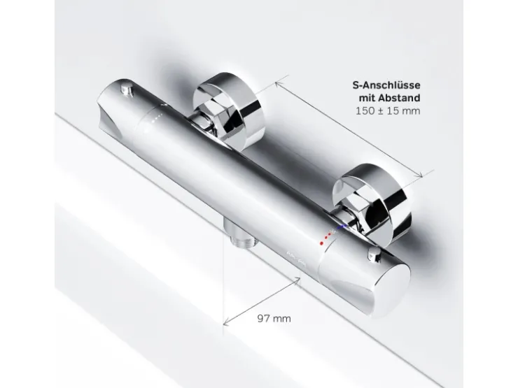 Einhebelmischer<AM.PM Thermostat Duscharmatur Hit Brausearmatur aus Messing, Mischbatterie, Duschthermostat FTA40000 Chrom