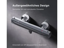 Einhebelmischer<AM.PM Thermostat Duscharmatur Hit Brausearmatur aus Messing, Mischbatterie, Duschthermostat FTA40000 Chrom