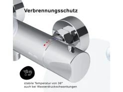 Einhebelmischer<AM.PM Thermostat Duscharmatur Hit Brausearmatur aus Messing, Mischbatterie, Duschthermostat FTA40000 Chrom