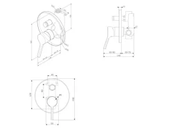 Einhebelmischer<AM.PM Wannen Einhand-Mischbatterie Unterputz Wandthermostat, Thermostat Mischbatterie Dusche X-Joy S FXB45000 Chrom