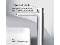 New AM.PM Waschtischarmatur mit hohem Auslauf, Waschbecken Armatur, Mischbatterie FXA92000 X-Joy Wasserhahn Bad Einhebelmischer