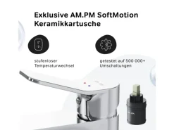 New AM.PM Waschtischarmatur mit hohem Auslauf, Waschbecken Armatur, Mischbatterie FXA92000 X-Joy Wasserhahn Bad Einhebelmischer