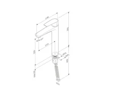 Einhebelmischer<AM.PM Waschtischarmatur mit hohem Auslauf Gem Wasserhahn Bad aus Messing, Mischbatterie FGA92000 Chrom