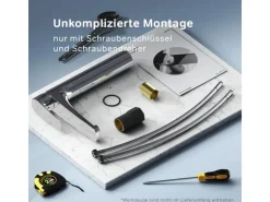 Einhebelmischer<AM.PM Waschtischarmatur mit hohem Auslauf Gem Wasserhahn Bad aus Messing, Mischbatterie FGA92000 Chrom