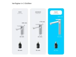 Outlet AM.PM Waschtischarmatur mit hohem Auslauf Hit Wasserhahn Bad aus Messing, Mischbatterie FTA92000 Chrom