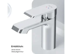 Best AM.PM Waschtischarmatur mit Klick-Ablaufgarnitur Flash Wasserhahn Bad, Waschbecken Armatur, Mischbatterie FNA82100 Chrom