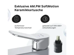 Online AM.PM Waschtischarmatur mit Klick-Ablauf, Waschbecken Armatur, Mischbatterie FXA82100 X-Joy Wasserhahn Bad Einhebelmischer