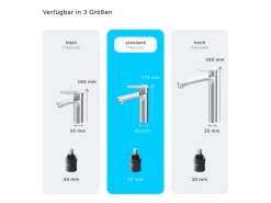 Einhebelmischer|Ersatzteile Küchenarmatur<AM.PM Waschtischarmatur mit Klick-Ablaufgarnitur, Waschbecken Armatur, Mischbatterie FTA82200 Hit M-Größe Chrom