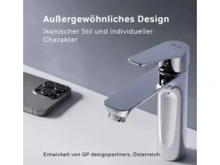 Einhebelmischer|Ersatzteile Küchenarmatur<AM.PM Waschtischarmatur mit Klick-Ablaufgarnitur, Waschbecken Armatur, Mischbatterie FTA82200 Hit M-Größe Chrom