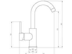 New AquaSu Einhebelmischer Waschbeckenarmatur 137 Basic Chrom