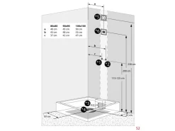 AcquaVapore Einhebelmischer<AquaVapore Dampfdusche Duschtempel Sauna Dusche Duschkabine D38-00L2-EC 80x80 cm