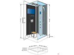Clearance AquaVapore Dampfdusche Duschtempel Sauna Dusche Duschkabine D38-20L2-EC 100x100 Einhebelmischer