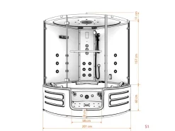 Sale AcquaVapore AquaVapore Dampfdusche Whirlpool Dusche Duschkabine K70-WS-EH-EC 150x150cm