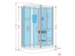 Online AquaVapore Dusche Duschkabine D60-73M2L-EC Duschtempel Sauna 120x80 cm Einhebelmischer