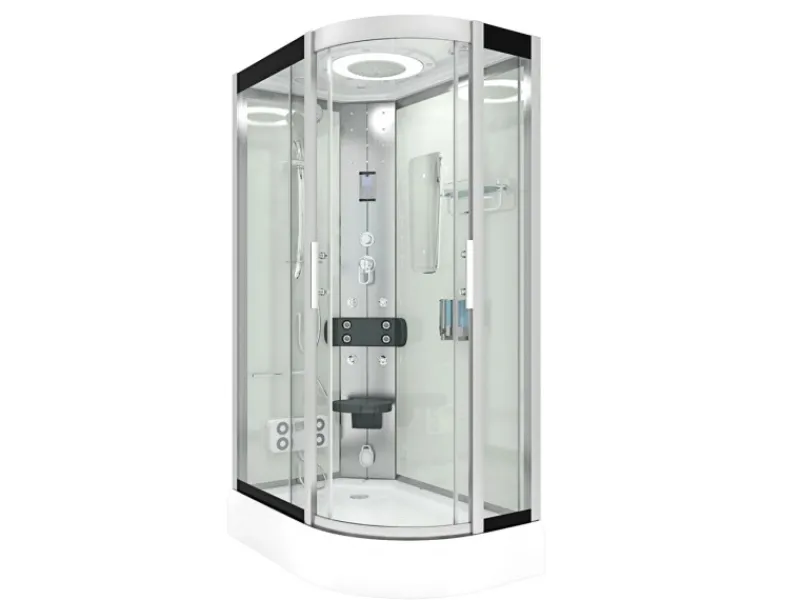 AquaVapore Dusche Duschkabine D60-70T2R Duschtempel Sauna 80x120 cm Einhebelmischer