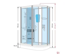 AquaVapore Dusche Duschkabine D60-70T2R Duschtempel Sauna 80x120 cm Einhebelmischer