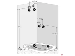 Sale AquaVapore Duschkabine Komplettdusche Fertigdusche Dusche D60-70T0R 80x120 cm Einhebelmischer