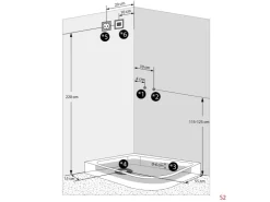 Outlet AcquaVapore AquaVapore Duschkabine Komplettdusche Fertigdusche Dusche D60-70M0R 80x120 cm