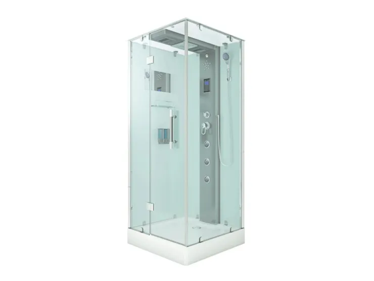AcquaVapore Einhebelmischer<AquaVapore Duschkabine Komplettdusche D38-10L0-EC Fertigdusche Dusche 90x90 cm
